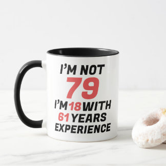 Caneca Experiência Engraçada de Aniversário de 79 Anos Pe