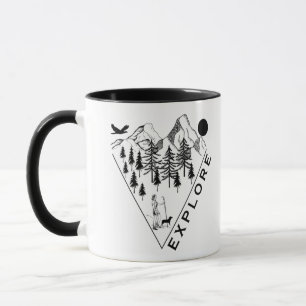 Caneca exploração de caminhadas de aventura