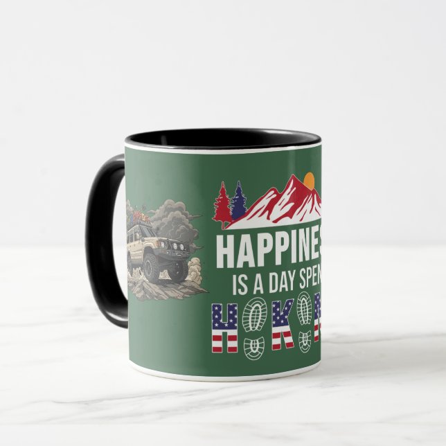 Caneca Explorador da Trilha de Aventura 4x4 Feliz  (Frente Esquerda)