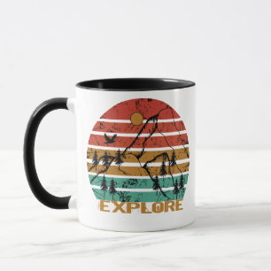 Caneca Explorar vintagem ao ar livre