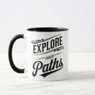 Caneca Explore Novos Caminhos Tipografia de Aventura