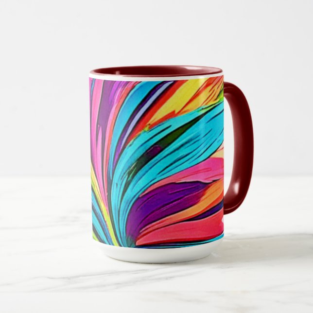 Caneca Explosão de Abstrato vibrante (Frente Esquerda)