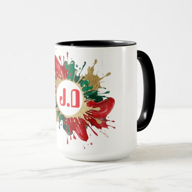Caneca Explosão de Cor Italiana Abstrata (Frente Esquerda)