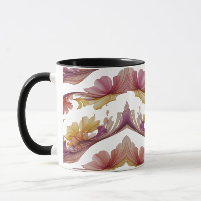 Caneca Explosão Floral - Burst Vibrante de Flor Abstrato (Esquerda)
