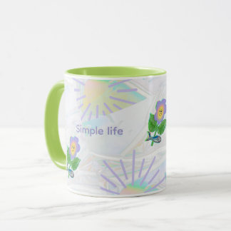 Caneca Expressionismo aparenta: Simples vida traz dias fe