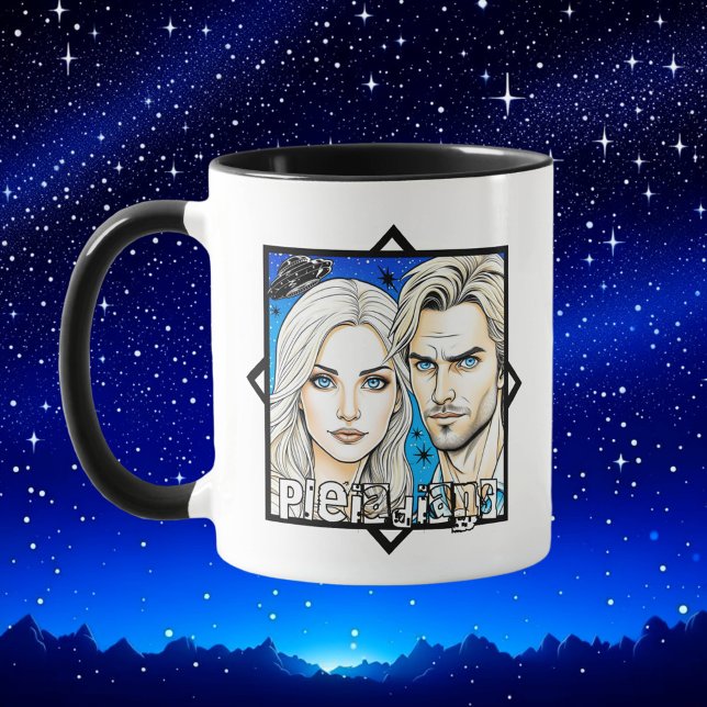 Caneca Extraterrestres Pleiadianos e OVNI (Criador carregado)