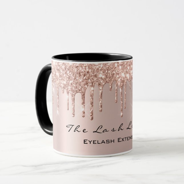Caneca Eyelash Drivers Beauty Studio Rosa GoldSpark Glitt (Frente Esquerda)