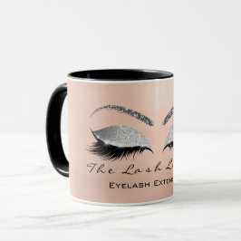 Caneca Eyelash Extenção Bela Cinza Silver Olho Brilhante