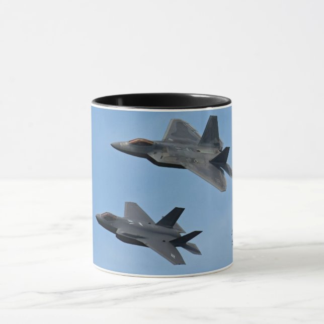 Caneca F-35 e F-22 Jato de combate (Centro)
