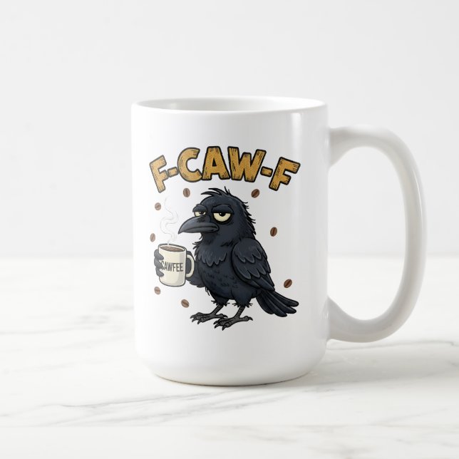 Caneca F-CAW-F Corvo | Caneca de Café Divertida F  (Direita)