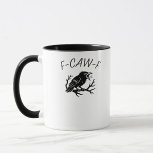 Caneca F-Caw-F Corvo Raivoso Coruja Engraçado Humor Gótic