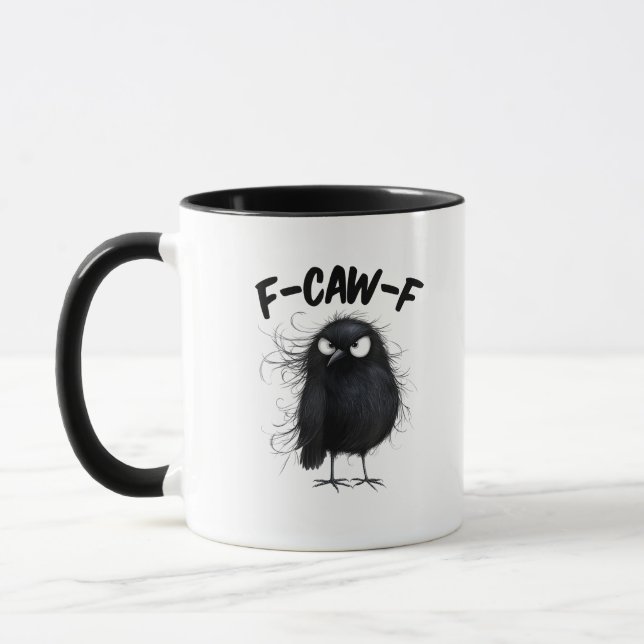 Caneca F-Caw-F Crow Funny Raven Bird Lovers Creative Styl (Esquerda)