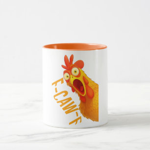 Caneca F Caw F de Frango Engraçado Festa do Galo