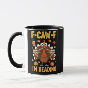 Caneca F-Caw-F Estou Lendo Livros Turcos Ação de Graças
