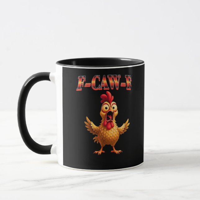 Caneca F Caw F Funny Chicken Classic Aesthetic Design (Esquerda)