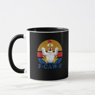 Caneca F-Caw-F Galinha Engraçada Virando o Dedo do Meio V