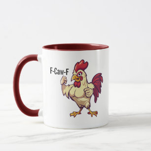 Caneca F-Caw-F Galo Engraçado Flexione Suas Penas