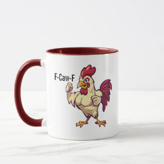 Caneca F-Caw-F Galo Engraçado Flexione Suas Penas