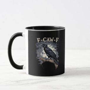 Caneca F Caw F Pássaro Engraçado Corvo Design Casual Cria