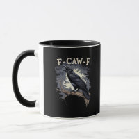 F Caw F Pássaro Engraçado Corvo Design Criativo Ca