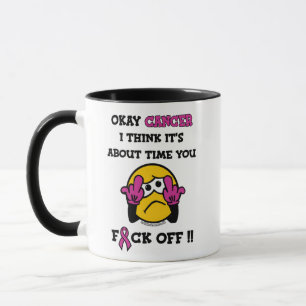 Caneca F#CK DESLIGADO...Cancer da mama