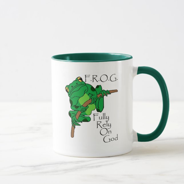 Caneca F.R.O.G. Confie inteiramente no deus #1 (Direita)