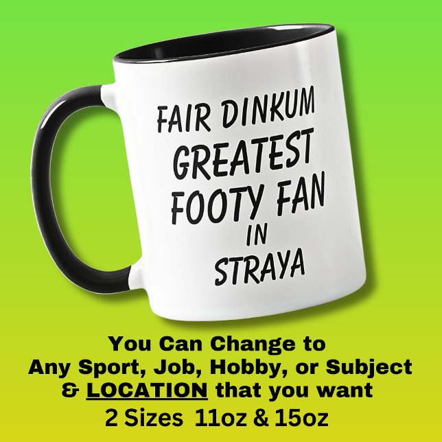 Caneca Fã de futebol australiano mais autêntico em Straya (Criador carregado)