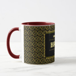Caneca Fã de Futebol Brasileiro 2026 Luxo Preto e Dourado