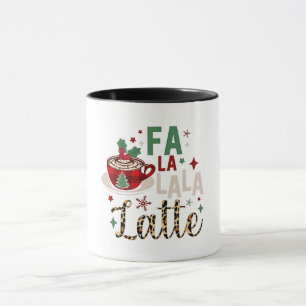 Caneca Fa Fa La La Latte Divertido Natal Santa Xmas