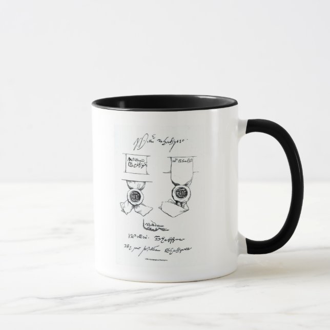 Caneca Fac-símiles da assinatura de William Shakespeare (Direita)