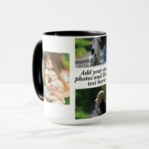 Caneca Faça sua própria colagem de fotos e texto