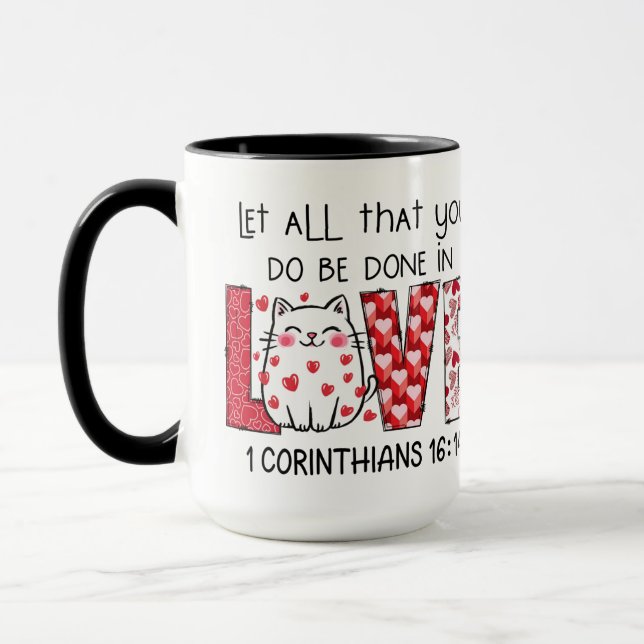 Caneca Faça tudo com AMOR, Escritura (Esquerda)