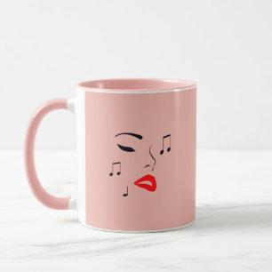Caneca Face de Música Feminina