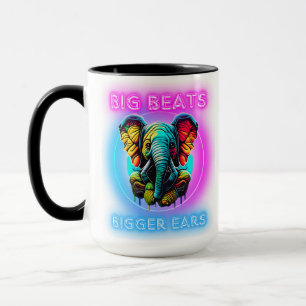Caneca Face elefante colorida