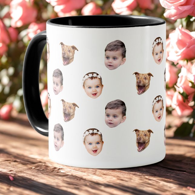 Caneca Face Personalizada, Presente Único Da Família, 3 F (Criador carregado)