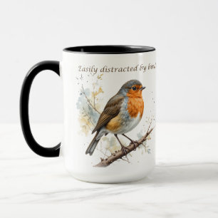 Caneca Fácil distração com a citação divertida do Birds