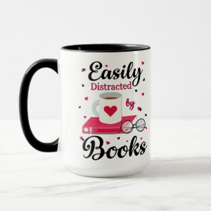 Caneca Facilmente distraído pelos livros