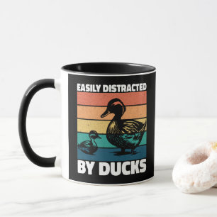 Caneca Facilmente Distraído Por Amante De Patos Agricultu