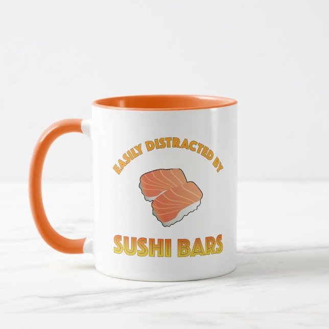 Caneca Facilmente Distraído Por Barras De Sushi (Esquerda)