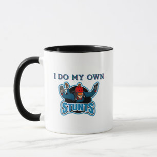 Caneca Faço Meus Próprios Estunts de Paraquedismo Engraça