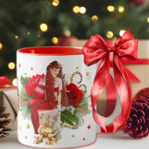 Caneca Fada de Natal e Canas Doces
