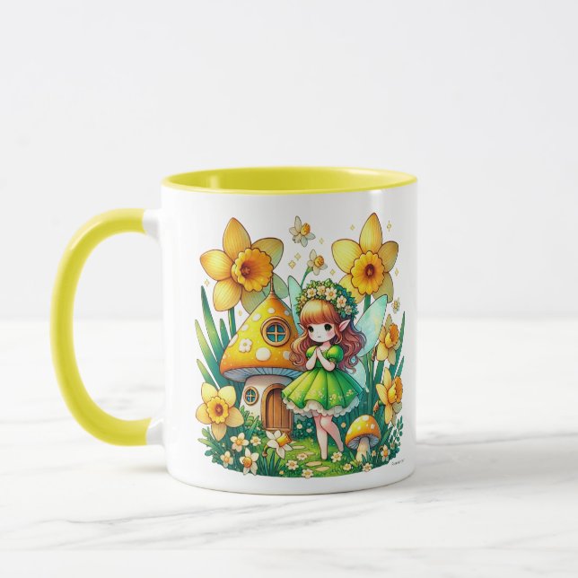 Caneca Fada de Primavera de Aquarela (Esquerda)