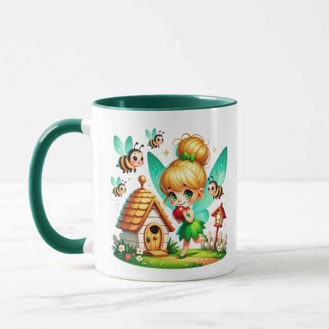 Caneca Fada de Primavera de Aquarela (Esquerda)