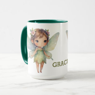 Caneca Fada Encantada da Floresta: Sprite verde pastel
