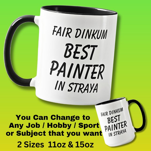 Caneca Fair Dinkum BEST PAINTER em Straya (Criador carregado)
