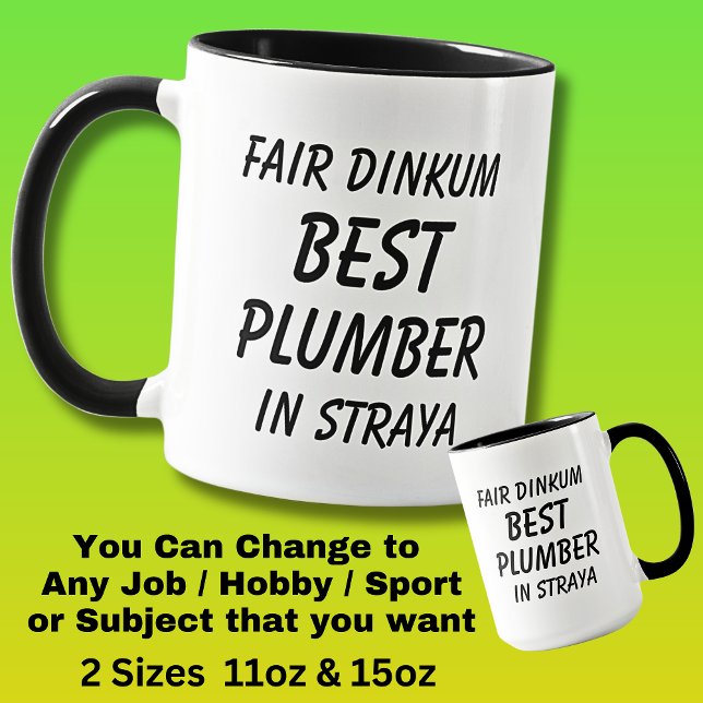 Caneca Fair Dinkum Best PLUMBER em Straya (Criador carregado)