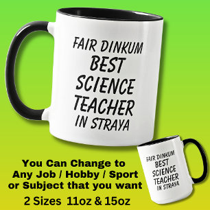 Caneca Fair Dinkum BEST SCIENCE TEACHER em Straya