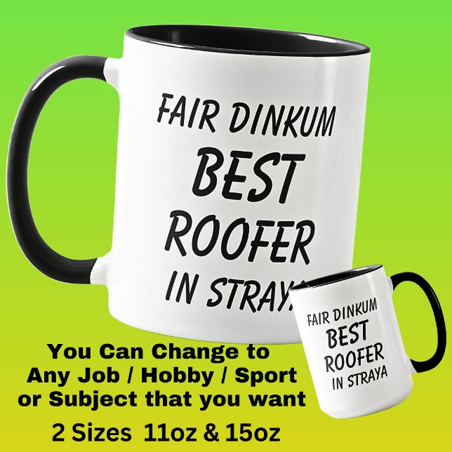 Caneca Fair Dinkum MELHOR ROOFER em Straya (Criador carregado)