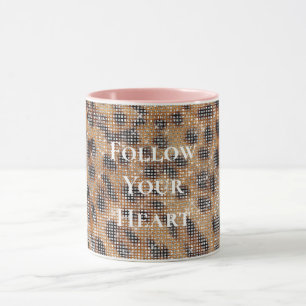 Caneca Faísca de Impressão de Animais Castanhos Leopardo