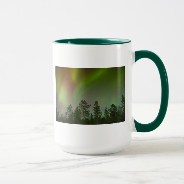 Caneca Faísca do fulgor dos céus da aurora boreal de (Direita)